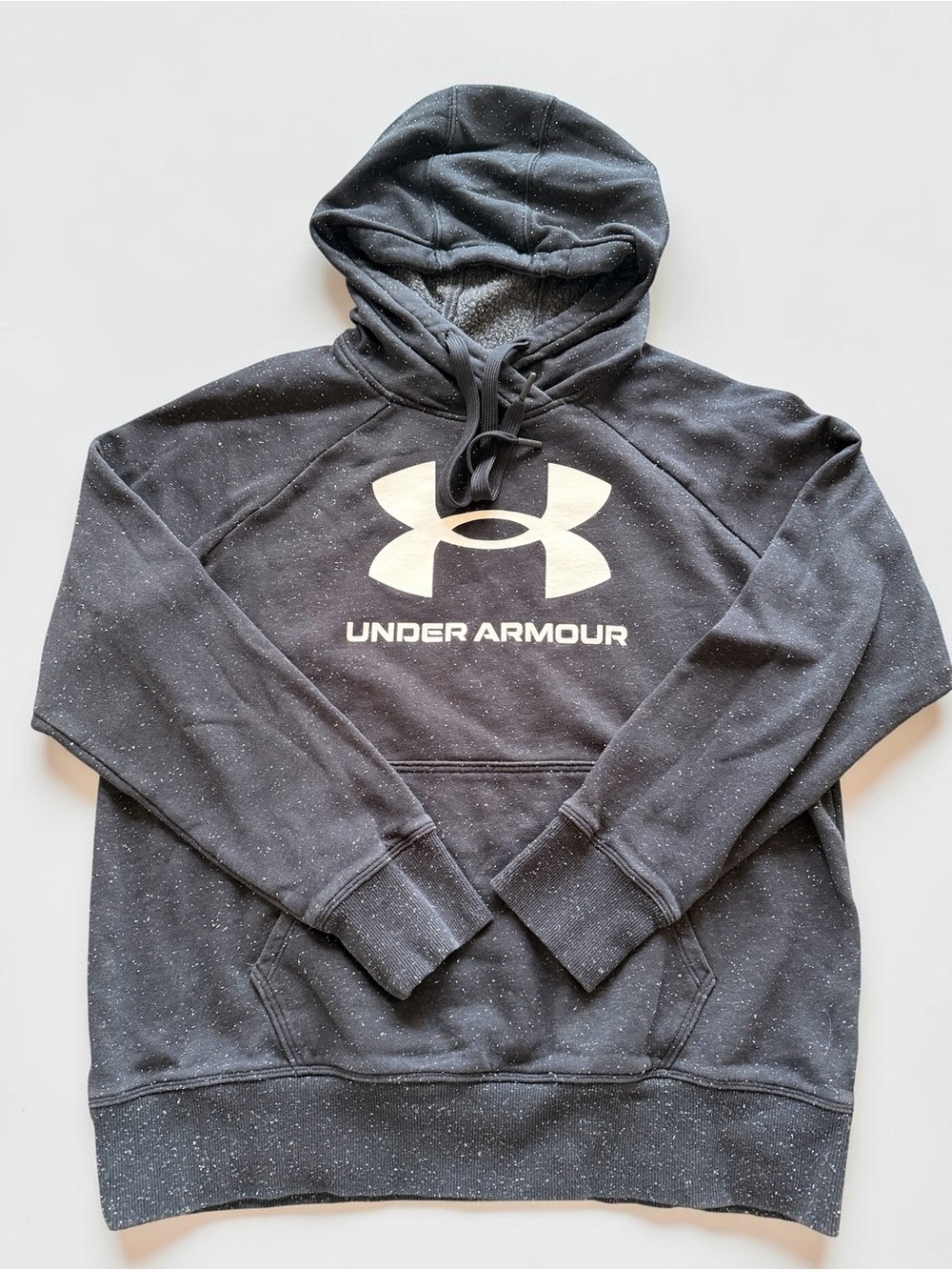 Under Armour Men's Black Speckled Logo Hoodie-M